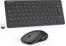 TECKNET Wireless Keyboard and Mouse Combo, Mini Cordless Computer Black 