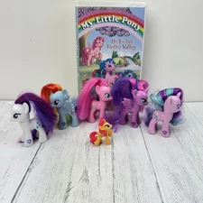 Lot of 2010 My Little Pony Brushable Hair Lot Of 6 + VHS Tape WORKS!