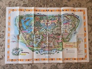 Disneyland Map 1958  ORIGINAL VINTAGE* Large 45 x 30” folded