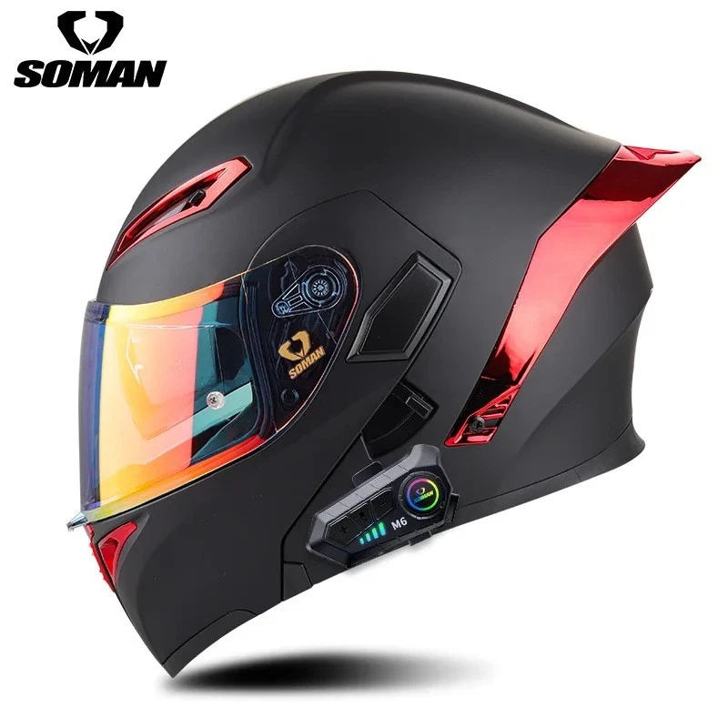 Motorcycle Flip UP Helmet with Built In Bluetooth Intercom and Dashcam Dual lens - image 2 of 4
