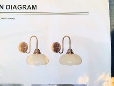 Set of 2 Modern Brass Glass Wall Sconce Light...