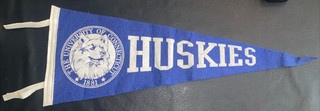 vintage connecticut Huskies Felt Wool Pennant 21”