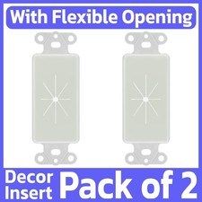 2 Pack Decorator Wall Plate Insert with Flexible Opening Cable Through Faceplate