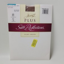 Hanes Plus Silk Reflections Silky Sheer Pantyhose Barely There 3 Plus 00P16 NIP