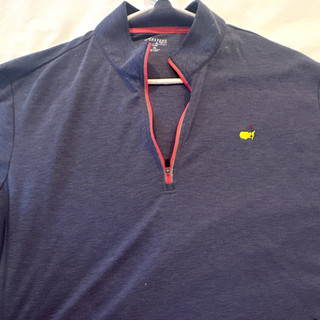 Masters Tech Men's XL Blue 1/4 Zip Mock Neck Long Sleeve Golf Pullover Logo