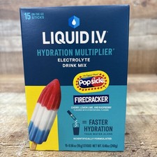 Liquid IV Hydration Multiplier, 15 Ind Serving Stick Packs Popsicle Firecracker
