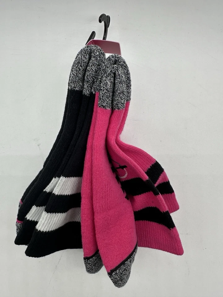 NUEVO 2 PARES PUMA BARRA PARA TETAS MUJER CALCETINES CREW ROSA/NEGRO 9-11 Foto 3 de 4