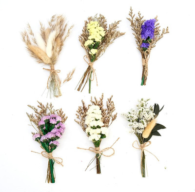Mini Getrocknete Blumenstrauss, 6 Bündel Trockenblumenstrauß DIY Trockenblumen F