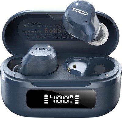 TOZO NC9 Hybrid ANC Ohrhörer 45dB Noise Cancelling 60H IPX8 Bluetooth 5.3 EQ