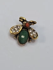 Alcozer & J Insect Lapel Pin Fly Multi-Color Faceted Faux Jewels RARE