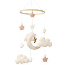 Crib Mobile for Boys Girls, Cute Stars Moon Cloud Boho Gender Neutral Hand-Cr...
