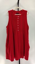 Quince Women 100% Organic Cotton Gauze Sleeveless Swing Dress Wild Cherry XL