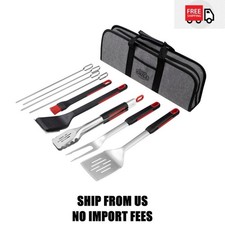 Expert Grill Grilling Accessories BBQ Grill Tools Set, 10 Pieces Stainless Steel