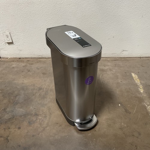 Simplehuman 45l / 12gal Slim Step Trash Can CW2044 Brushed Stainless Steel - Picture 1 of 4