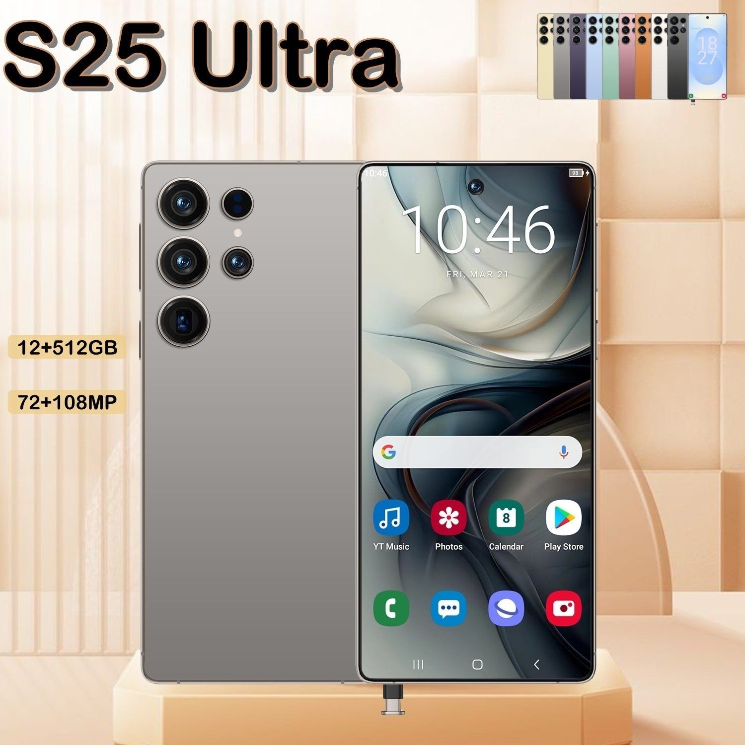Unlocked 5G Smartphone S25 Ultra Android 14Dual SIM Cell Phones 12GB+512GB 6.8in