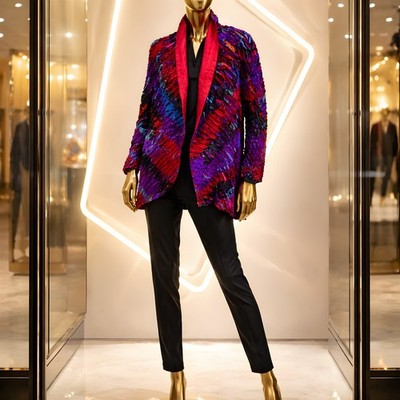 WOW Signed TIM HARDING ART TO WEAR  Fiber Silk Kimono  XL 1X 2X PLUS Work Of Art