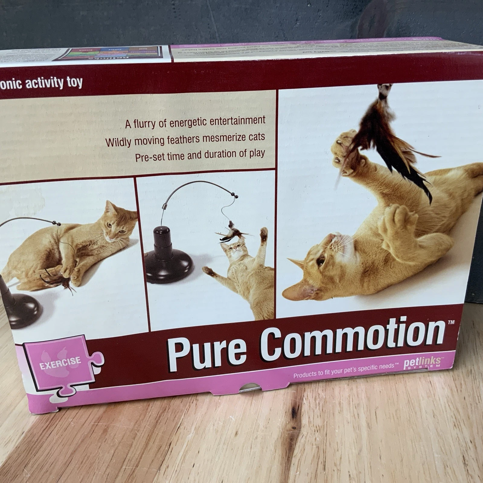 Pure Commotion Electronic Activity Cat Toy Moving Feathers