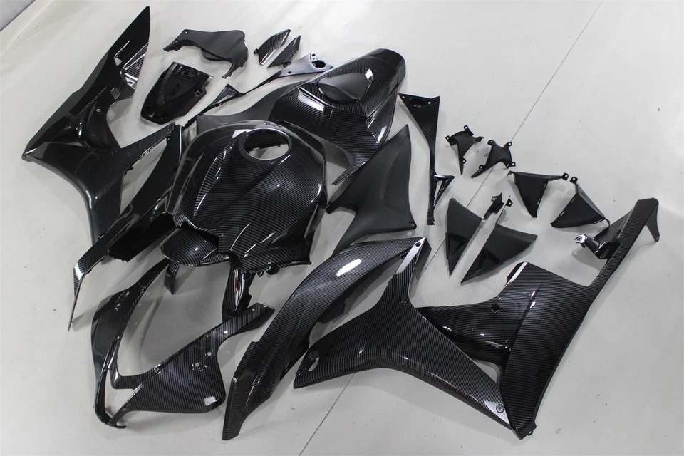 Kit de carrocería de carenado pintado de fibra de carbono negro FM para Honda CBR600RR 2007-2008 Foto 4 de 4