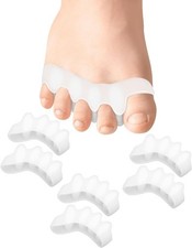 3 Pairs Soft Gel Toe Spacers Toe Separators Bunion Corrector Kids Adults White