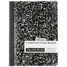 Bazic Composition Book College Rule Black Marble Cover 100 Sheets School Office