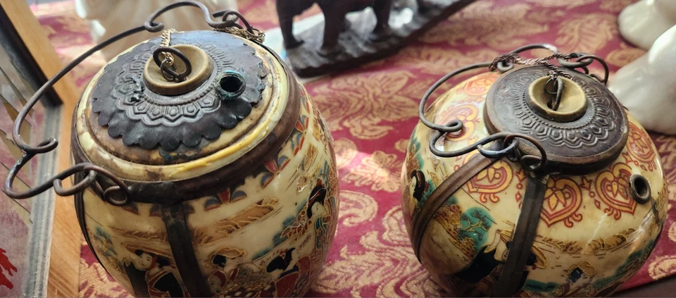 旧中国瓷器彩色手绘和服美人-2罐/罐 — 第 4/4 张图片