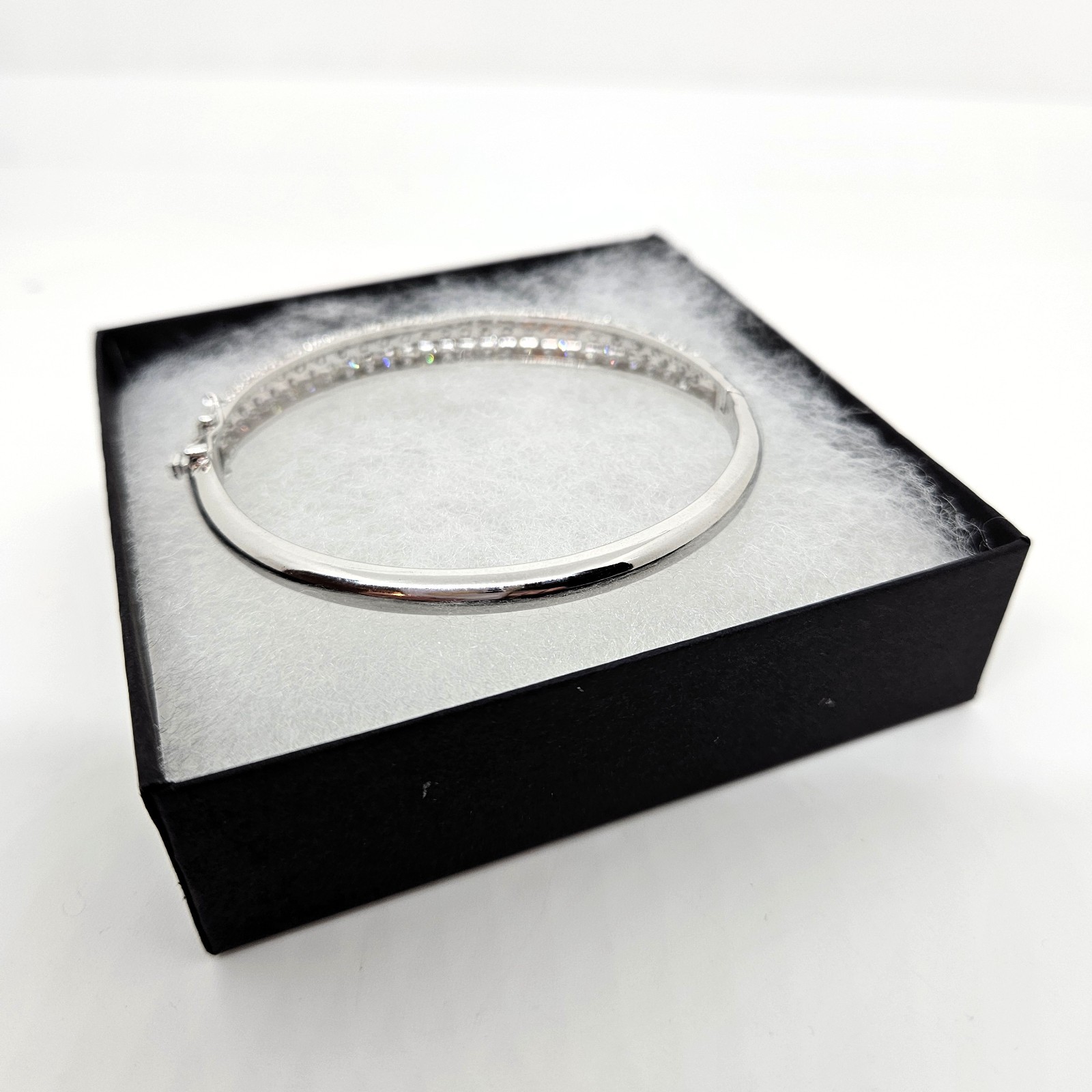 Sterling Silver Pave Setting Bangle bracelet - image 5