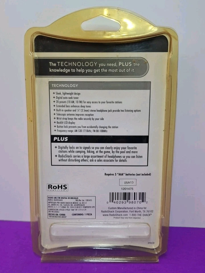 Radio Shack Digital Pocket Radio Portable AM/FM Silver 1201475 - Image 2 of 2