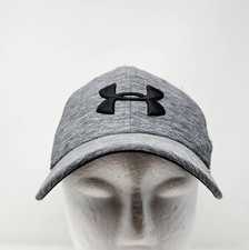 Under Armour Hat Cap Fitted Youth Small Medium Gray Black Logo Athletic Baseball