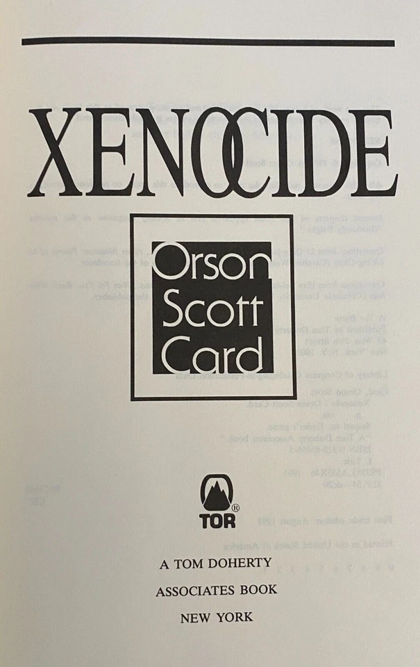 XENOCIDE by Orson Scott Card 1991 FINE/FINE First Printing HBDJ - Image 2 of 4