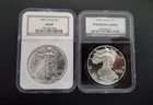 Silver Eagles Lot Of 2 (1989 NGC MS69 & 1990s NGC PF69)