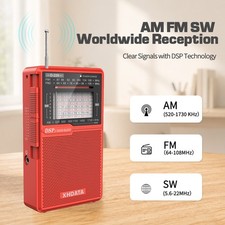 NEW XHDATA D226 Portable Radio AM FM Shortwave Receiver USB C Battery Powered