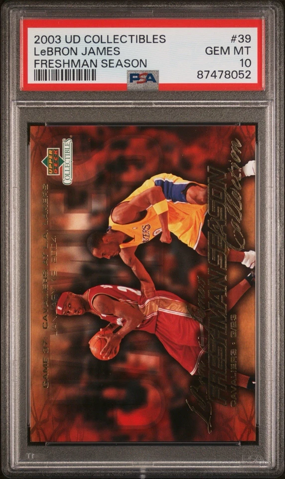 2003 UD COLECCIONABLES LEBRON JAMES TEMPORADA DE PRIMER AÑO #39 LEBRON JAMES PSA 10 Foto 3 de 4