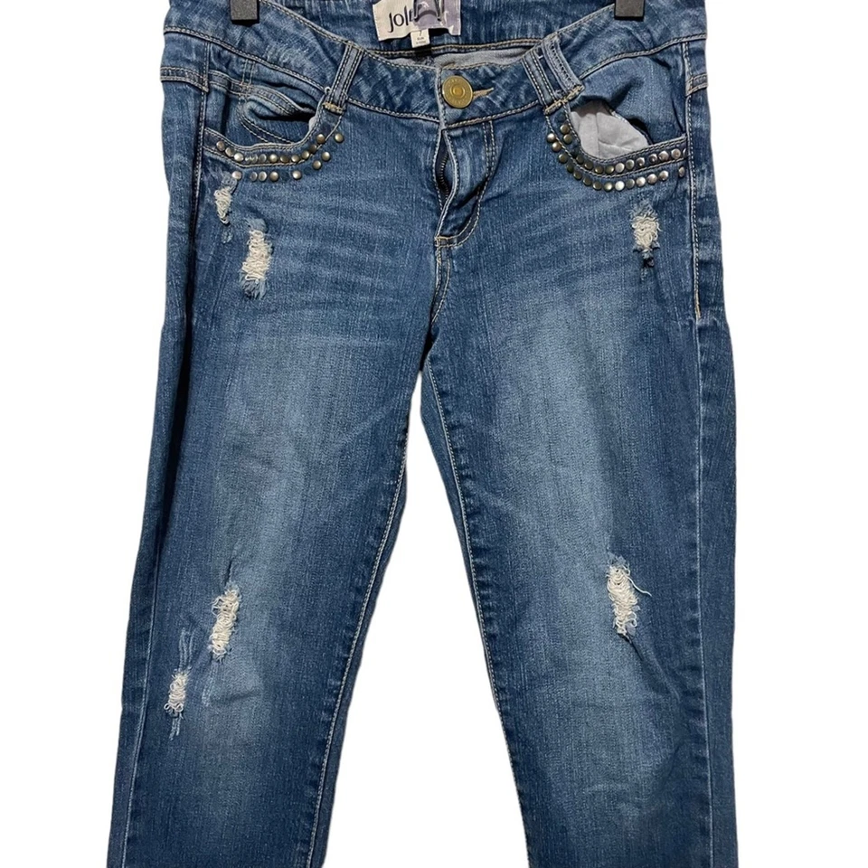 Juniors Jolt Distressed Medium Wash Skinny Jeans - Изображение 3 из 4