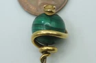 ANTIQUE VICTORIAN ENGLISH 15K GOLD MALACHITE COILED SNAKE STICKPIN C1870