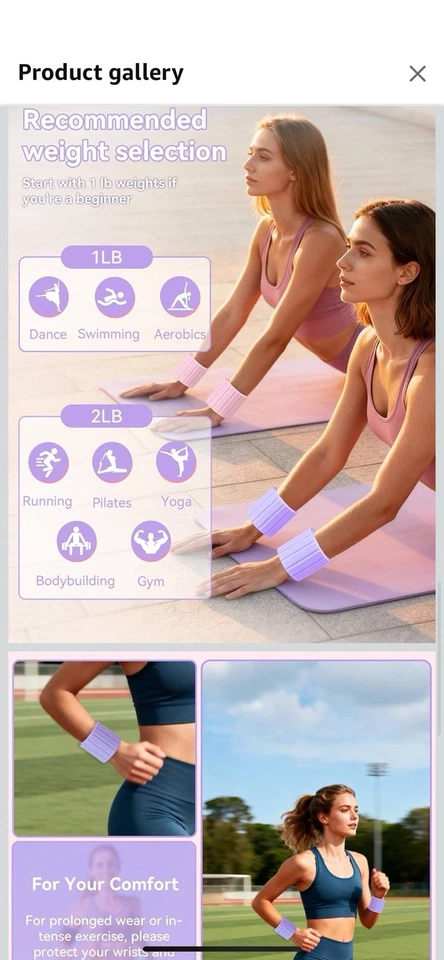 2 paquetes de pesas ajustables de tobillo y muñeca para mujer y hombre - Juego de tobillo Foto 4 de 4