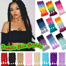US 1-5 Packs Jumbo Twist Box Christmas Braiding Hair Extensions Braids For Human