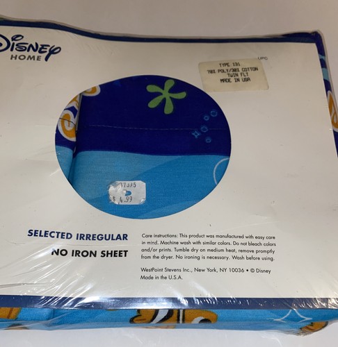 Disney Home LN Vintage Disney Pixar Finding NEMO Twin Flat Bed Sheets {Fabric} - Picture 4 of 4