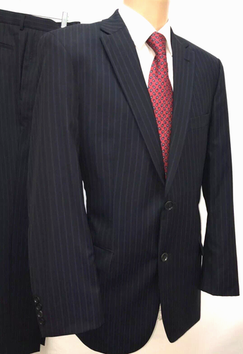 TRAJE BOSS HUGO PARA HOMBRE 2 PIEZAS RAYAS TALLA 40L SUPER 100'S PANTALONES DE LANA W35 X L33 - Imagen 3 de 11