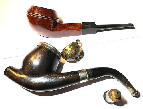 Palmyra tobacco pipe with metal wind cap & Miracle Cake S Pipe - Free S & H