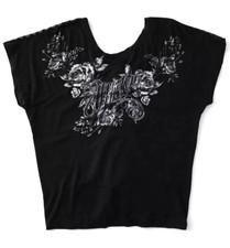 Affliction Women's JULIA ROSE Dolman Sleeveless T-Shirt Mesh Cinching SMALL NWT