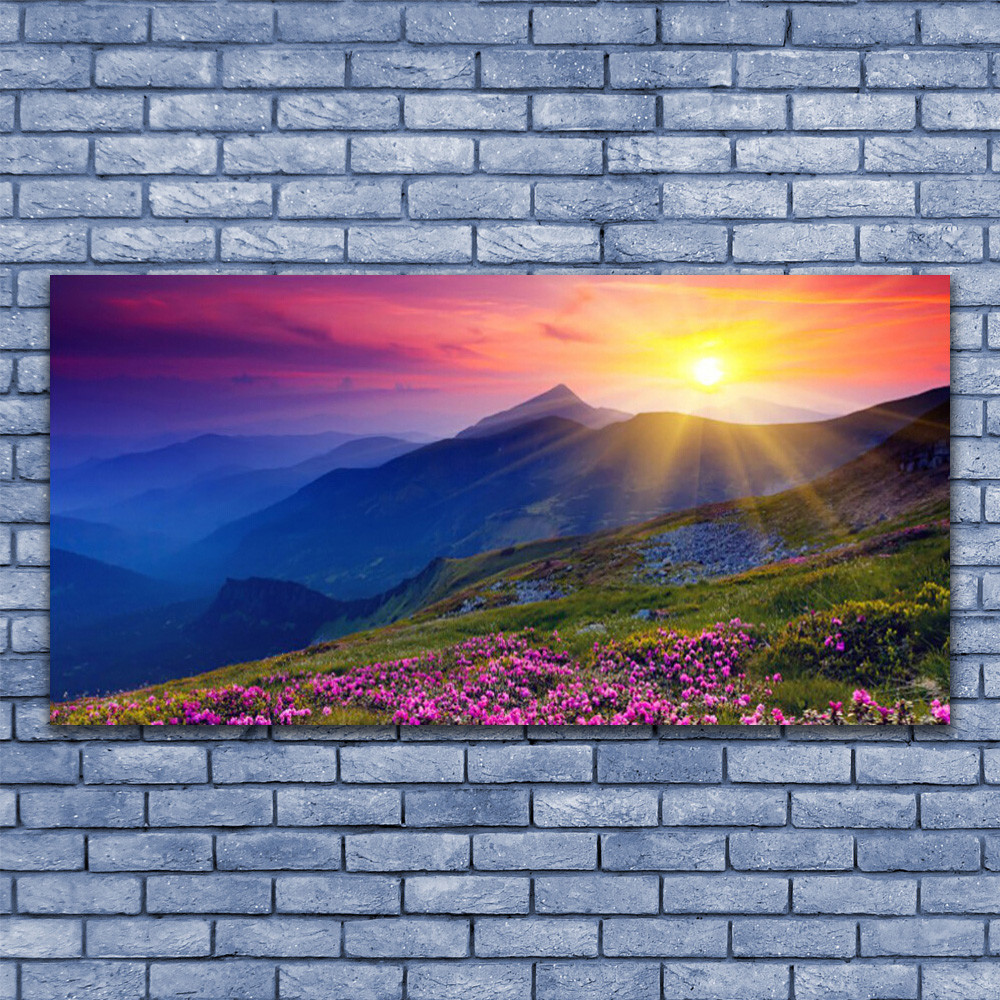 Tableau sous verre 140x70 paysage de montagne pour agrandir votre salon