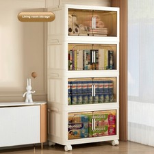 4/5Tier Plastic Storage Drawers Box Tower Unit Stationery Organizer On Wheels UK