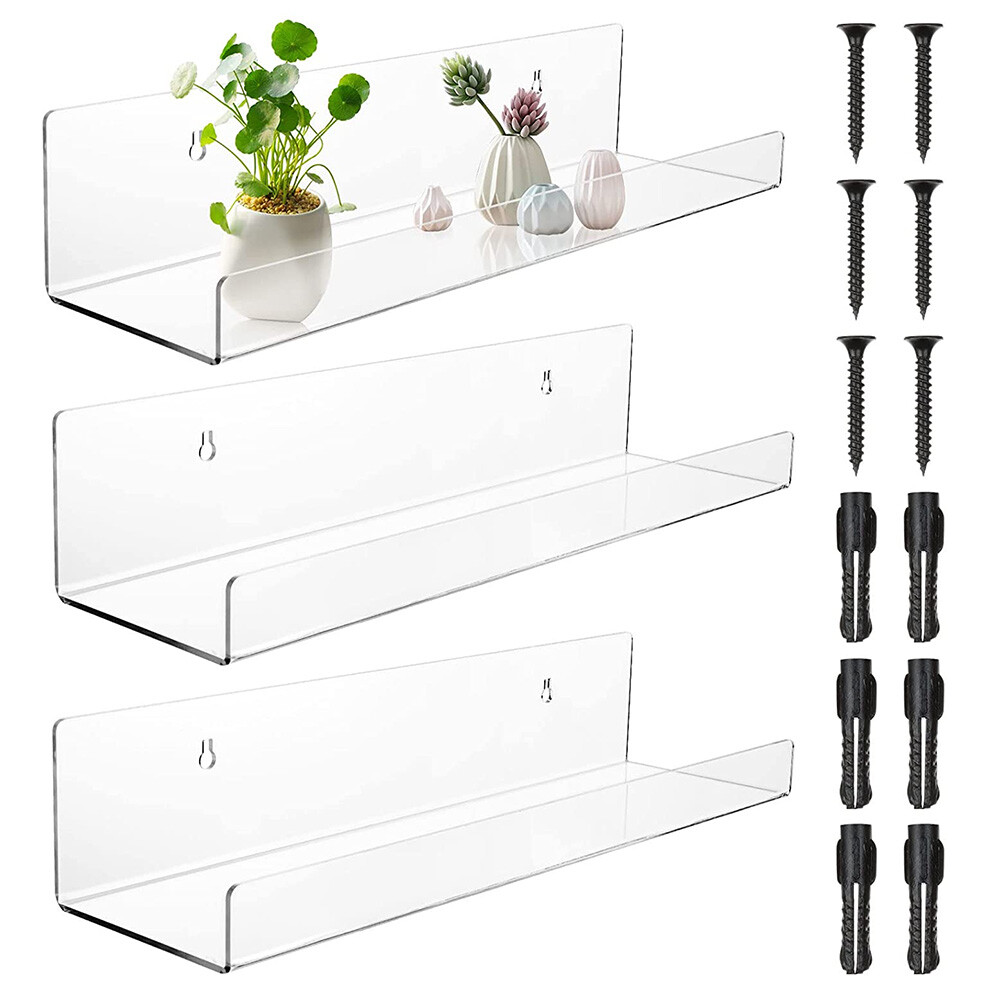 Floating Wall Shelves Acrylic Display Shelves Wall Mounted Storage Float Shelves eBay