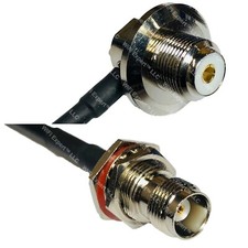 RFC240UF UHF Female Angle Bulkhead to TNC FEMALE BULKHEAD RF Cable FAST-SHIP LOT