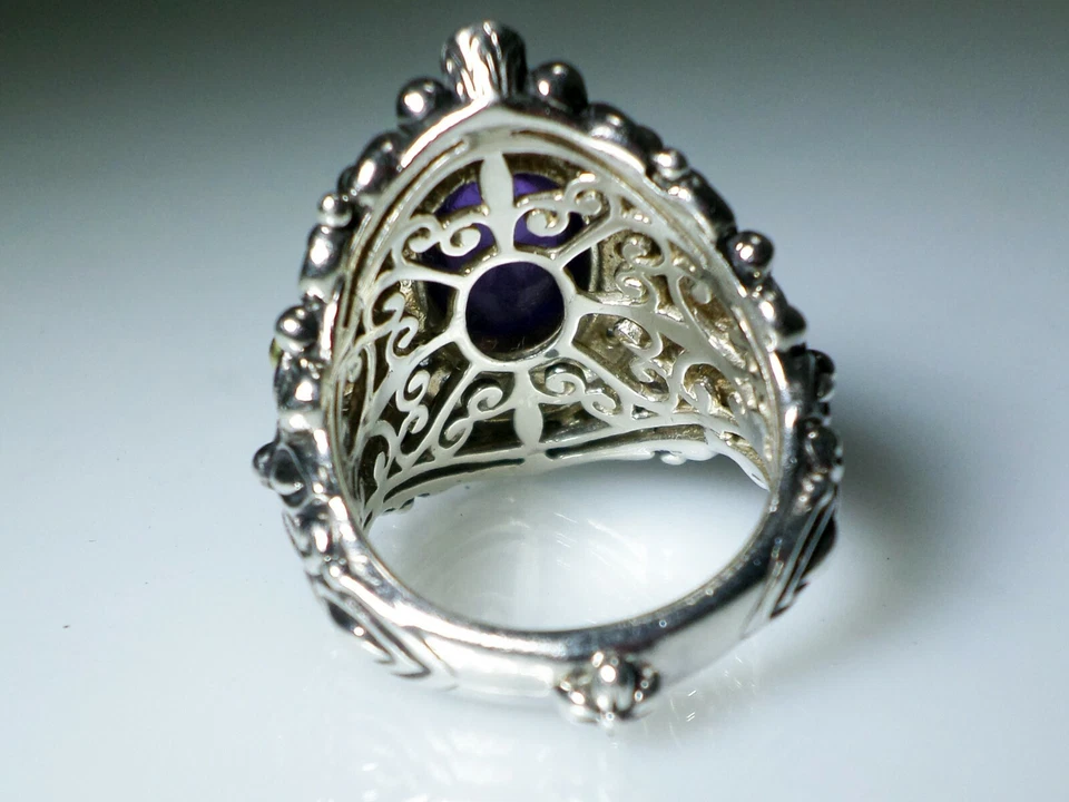 🦋 Anillo Barbara Bixby Nirvana Amatista Topacio Blanco Plata de Ley Oro 18k 6 Foto 3 de 4