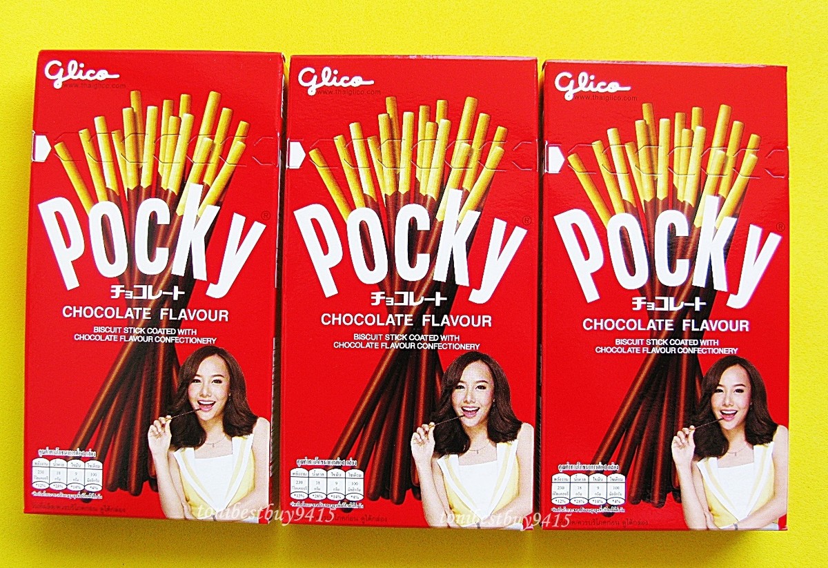3 Chocolate Glico POCKY Japanese Cream Biscuit Sticks Halal