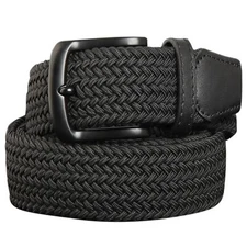 1.37" Wide Canvas Elastic Fabric Woven Stretch Multicolored Braided Belts for...