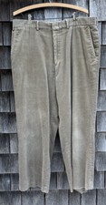 VTG 90s L.L. BEAN Corduroy Pants Cotton Flat Front 36/28 Beige Khaki USA Made