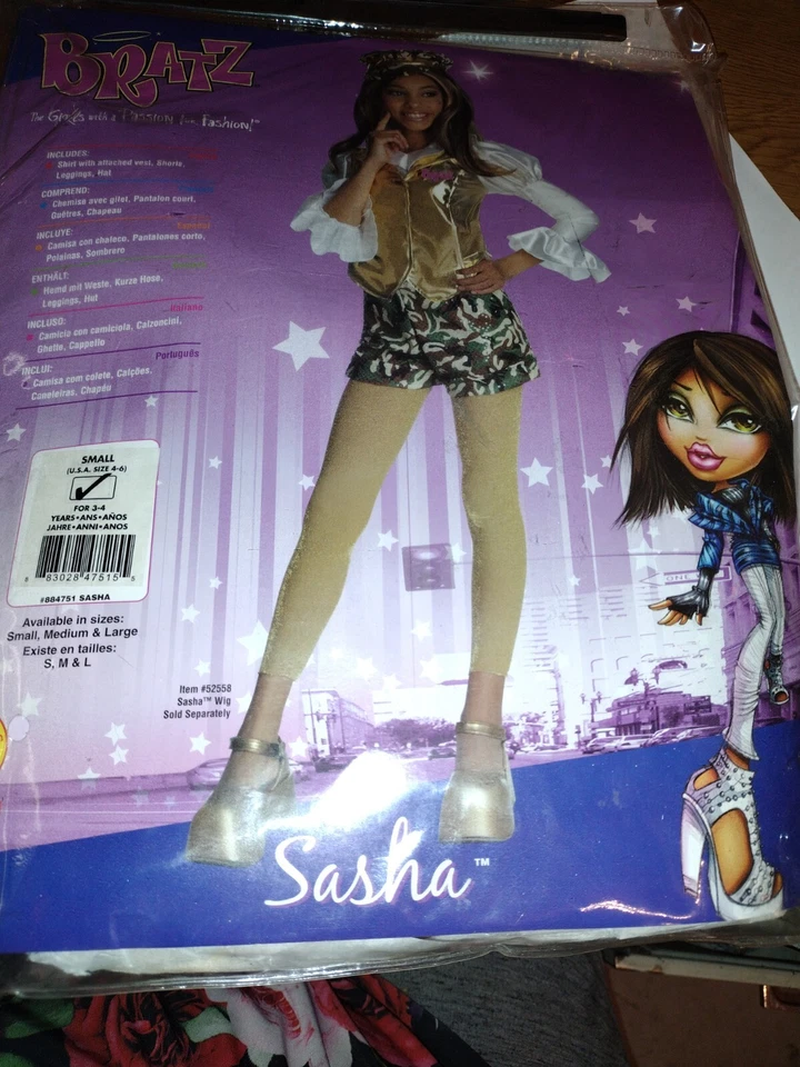 Niñas Niño Bratz Sasha Ejército Niña Disfraz Conjunto EE. UU. Talla 4-6 (Edad 3-4) Foto 2 de 3