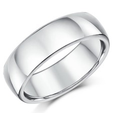 Sterling Silver Wedding Ring Heavy Court Shaped 7mm Band Men's Ladies Band
